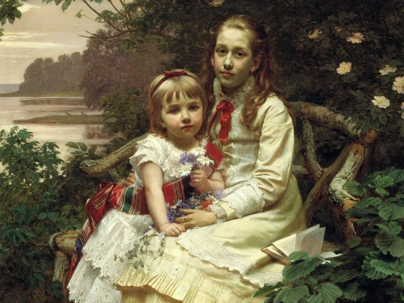 1830-Ole Henrik Benedictus Olrik - Ragazze in giardino, 1886 - Museo di Oslo